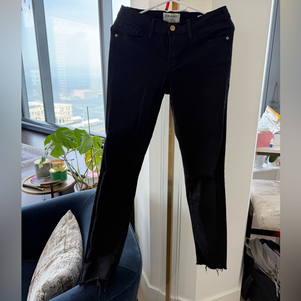 Frame Denim Le Skinny de Jeanne Women's Classic Black Skinny Jeans 27 size